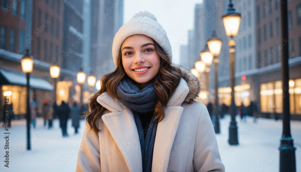 portrait of a woman in winter portrait of a woman in winter