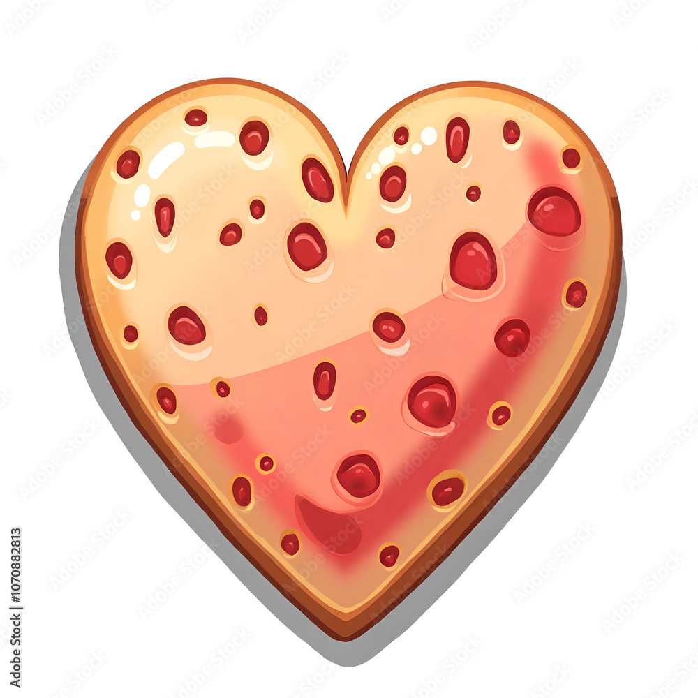 This whimsical heart shaped treat captures the joy of love and sweetness in every delightful and colorful detail, digital illustration of food art concept. This whimsical heart shaped treat captures the joy of love and sweetness in every delightful and colorful detail, digital illustration of food art concept.