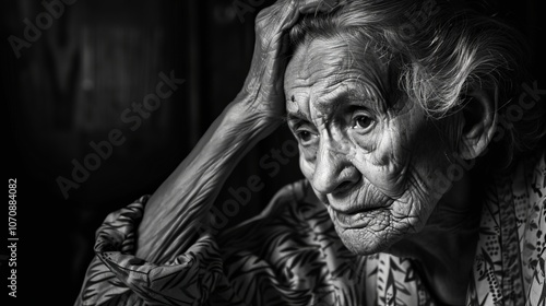 an elderly woman is grieving.