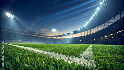 American football rugby arena stadium lights at night competition tournament. Fit game, before match day, USA, sport background