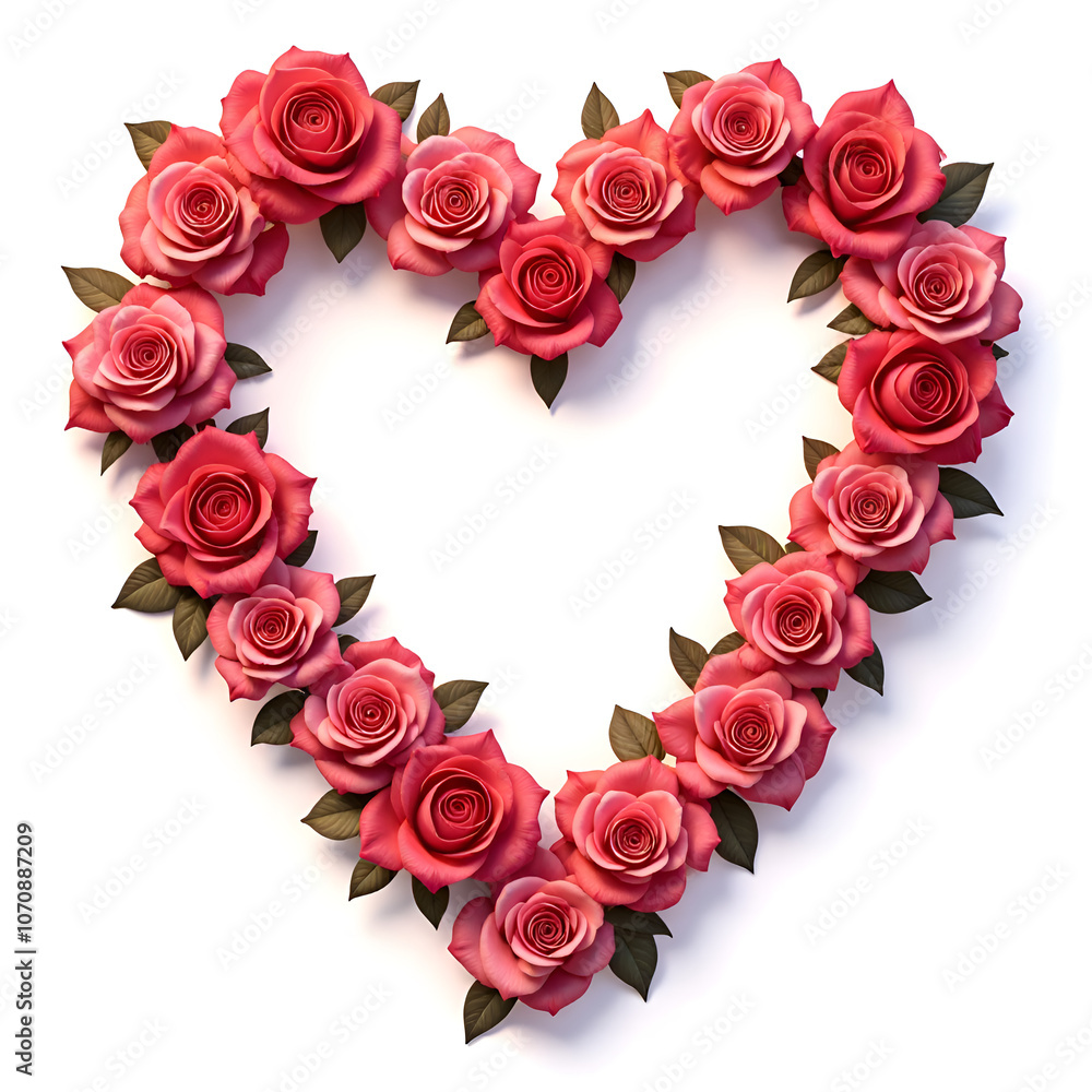 A heart shaped arrangement of roses symbolizing love and affection in every bloom, digital art of conceptual design concept. A heart shaped arrangement of roses symbolizing love and affection in every bloom, digital art of conceptual design concept.