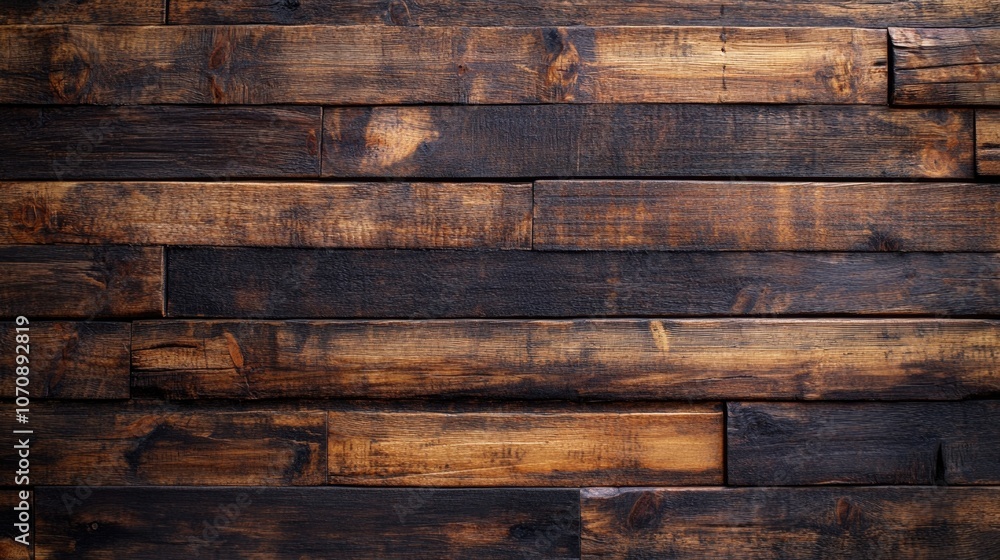 Close-up shot of wooden paneling with grain and knots Close-up shot of wooden paneling with grain and knots