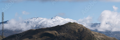 panorama of Coronet peak in Queenstown New Zealand