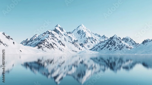 Serene Snow-Capped Mountain Landscape Reflection