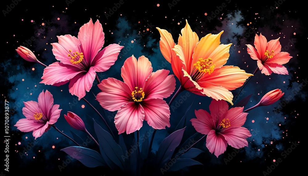 a painting of flowers with the words spring on the bottom. a painting of flowers with the words spring on the bottom.