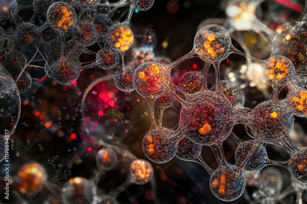 A close-up shot of cells, suitable for science and medical illustrations A close-up shot of cells, suitable for science and medical illustrations