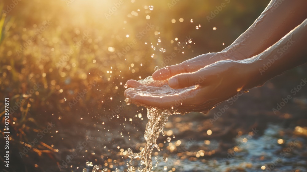 Fototapeta premium Water in Hands