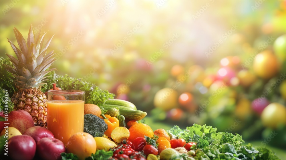 Healthy Juice With Fresh Fruit and Vegetables Healthy Juice With Fresh Fruit and Vegetables