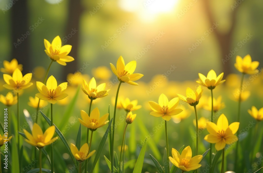 mustard flowers blooming with fairy dust overlay in soft, dreamy fantasy setting mustard flowers blooming with fairy dust overlay in soft, dreamy fantasy setting