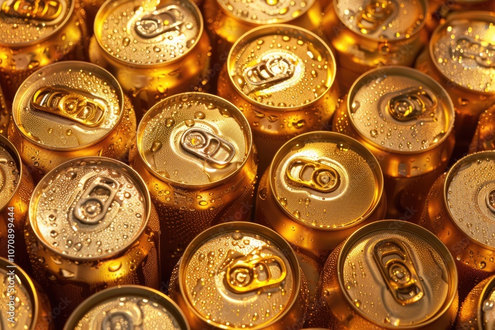 Close-up shot of various cans of beer Close-up shot of various cans of beer