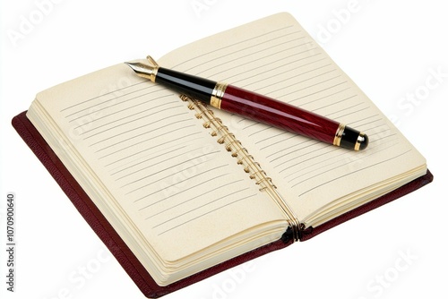 Open notebook with a pen on it.