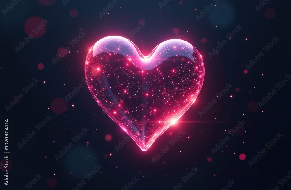luminous heart shape - vibrant enchantment in darkness luminous heart shape - vibrant enchantment in darkness