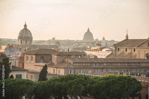 view of the city od Rome from Vittoriano at Venice square
