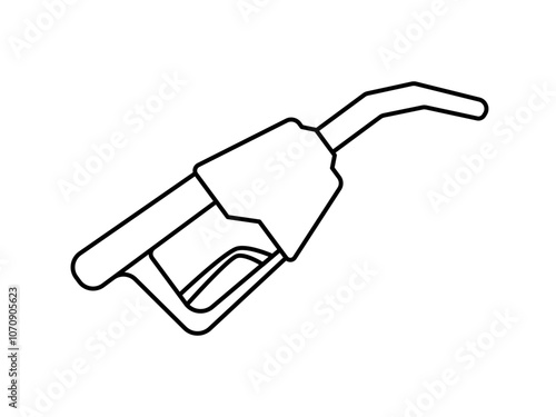 Gasoline pump nozzle sign.Gas station icon. Flat design style. isolated on white