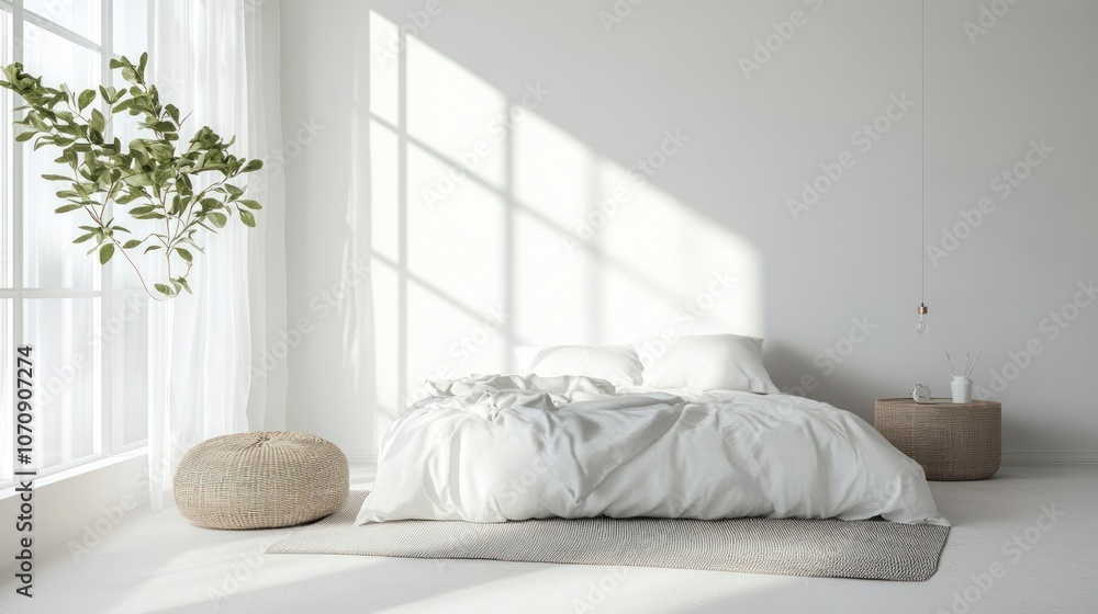 Fototapeta premium Minimalist Bedroom Decor