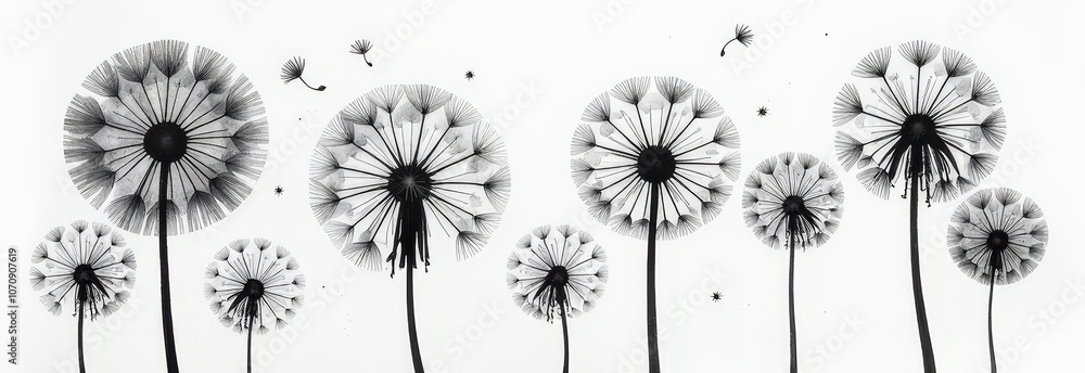 Obraz premium dandelion in the wind