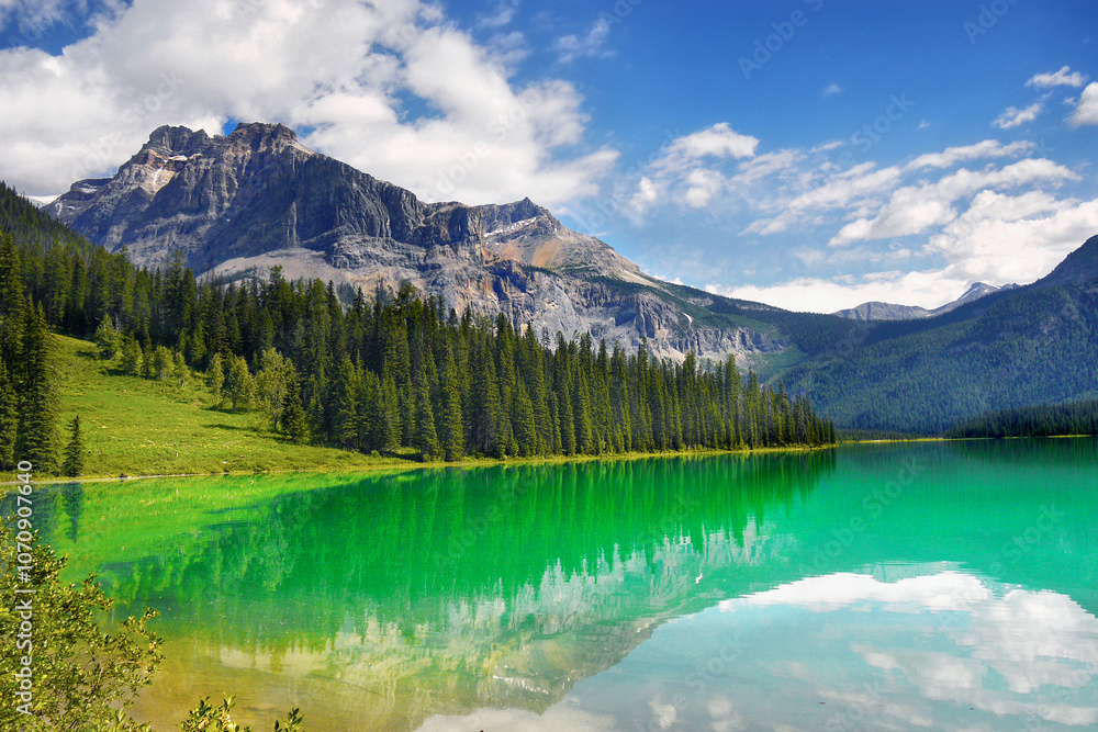 Canadian Rockies. Emerald lake in Yoho National Park, British Columbia, Canada. Canadian Rockies. Emerald lake in Yoho National Park, British Columbia, Canada.