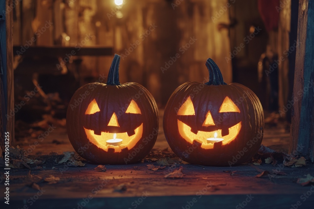 Spooky Halloween Pumpkins with Warm Glow Spooky Halloween Pumpkins with Warm Glow