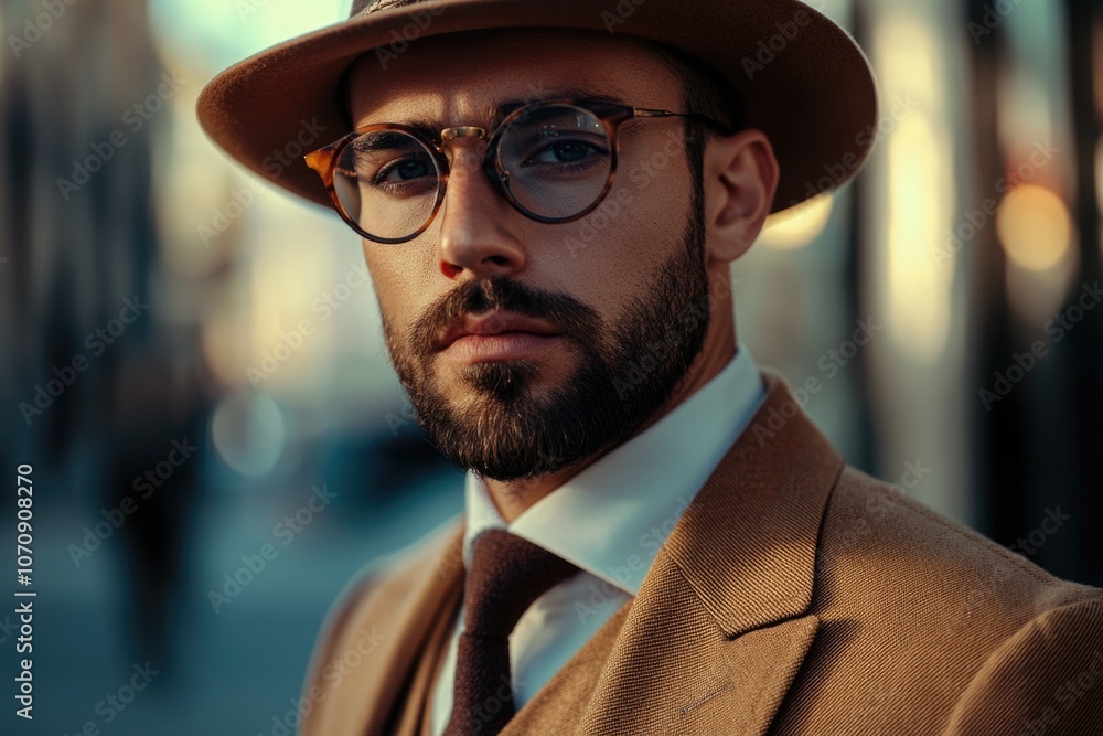 A man in a suit and tie wearing a hat, great for corporate or professional uses A man in a suit and tie wearing a hat, great for corporate or professional uses