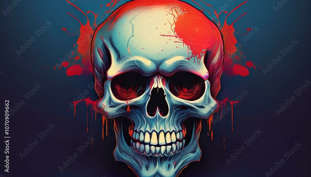skull on red skull on red