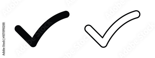 Check mark icon vector for web and mobile app. Tick mark sign and symbol. Check mark vector icon. Checkmark Illustration. Vector symbols set.