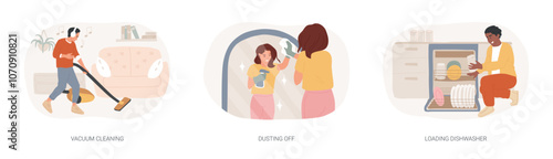 Cleaning day isolated cartoon vector illustrations se