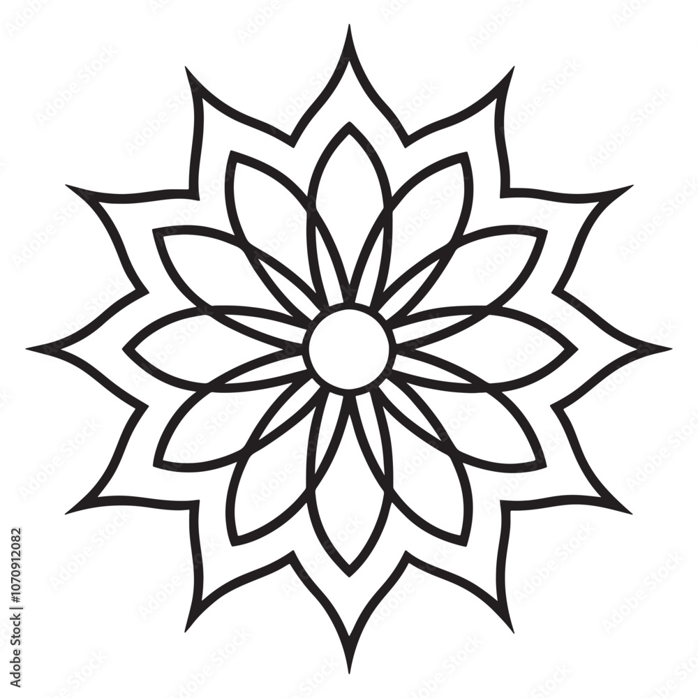 Mandala line art Silhouette Mandala line art Silhouette