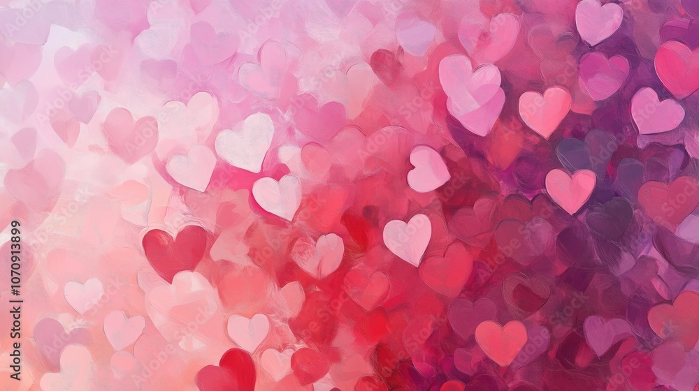 Romantic Pink and Red Heart Patterned Abstraction. Perfect for Valentine's Day or romantic designs Romantic Pink and Red Heart Patterned Abstraction. Perfect for Valentine's Day or romantic designs