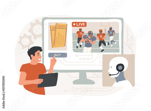 AI-Optimized Live Events abstract concept vector illustration.