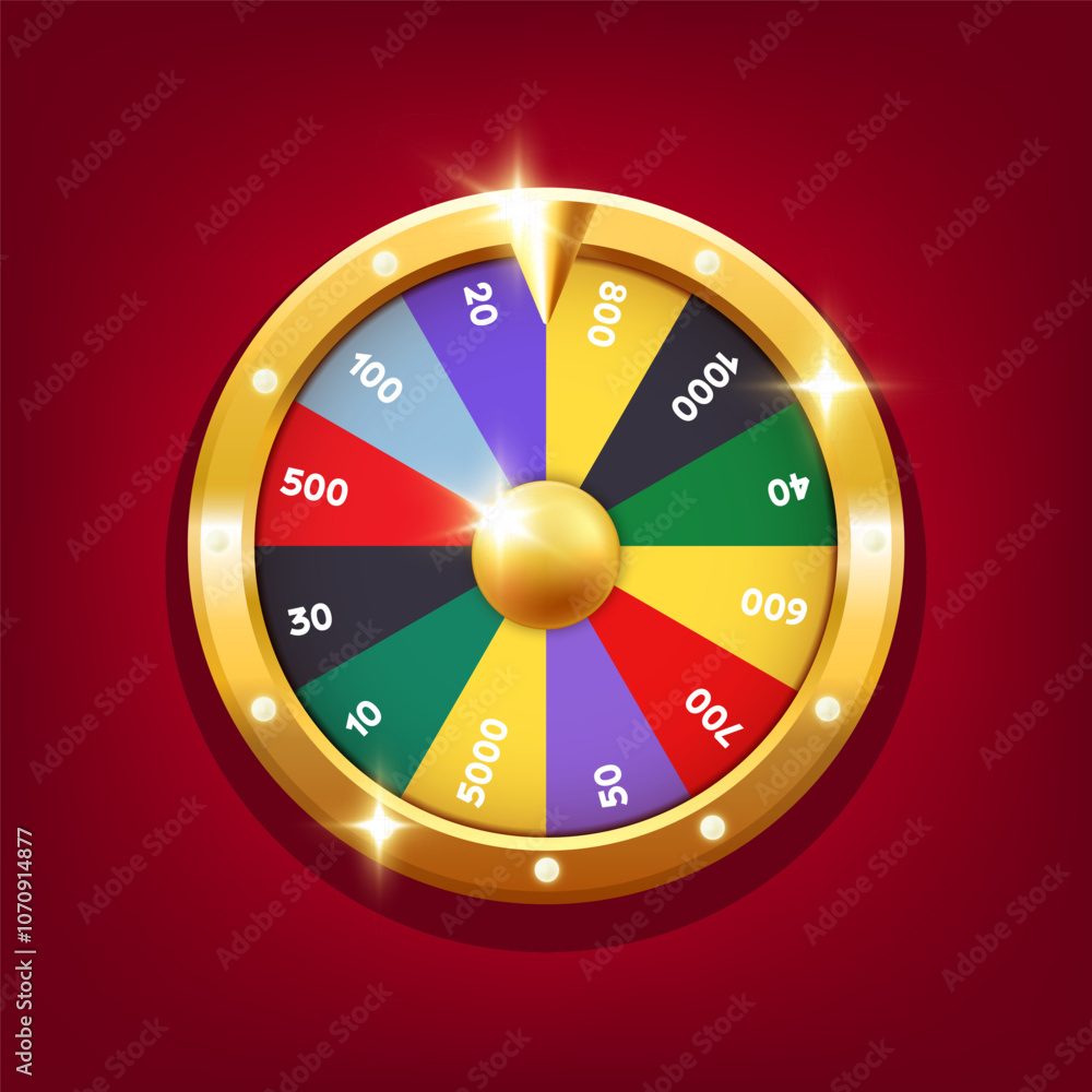 Wheel of fortune. Vector clipart isolated on red background. Wheel of fortune. Vector clipart isolated on red background.
