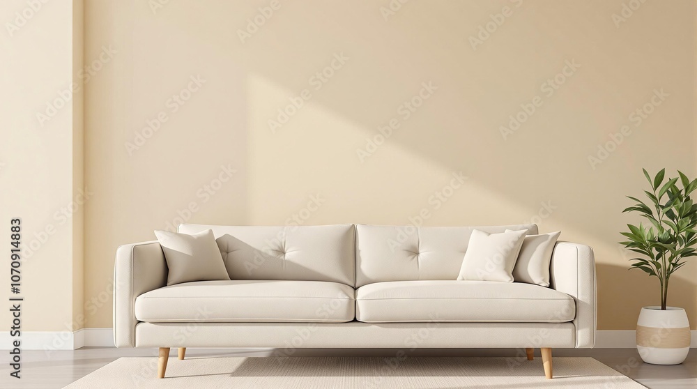 Minimalist Living Room Interior Design with Modern Sofa and Natural Light Minimalist Living Room Interior Design with Modern Sofa and Natural Light