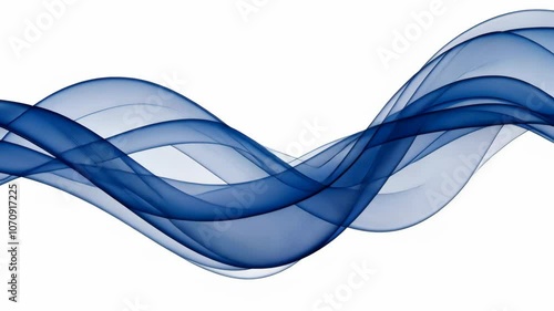 A blue wave abstract design on a white background