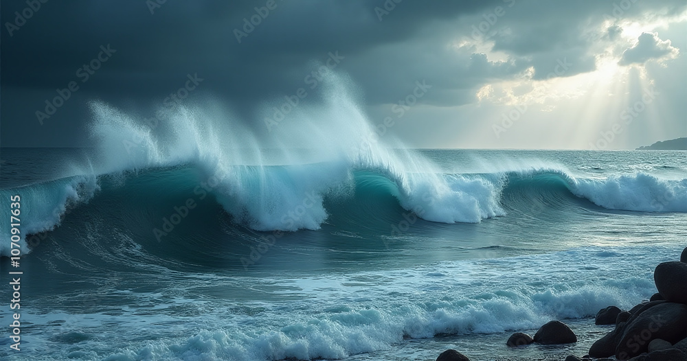 Stormy seas mirror emotional turmoil in turbulent waves that churn and foam like the turmoil within the human heart Stormy seas mirror emotional turmoil in turbulent waves that churn and foam like the turmoil within the human heart