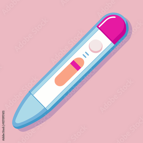 Digital pregnancy test on pink background