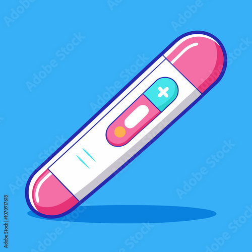 Pregnancy test illustration  on blue background
