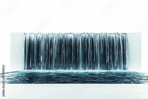 Waterfall flowing into a still pool.