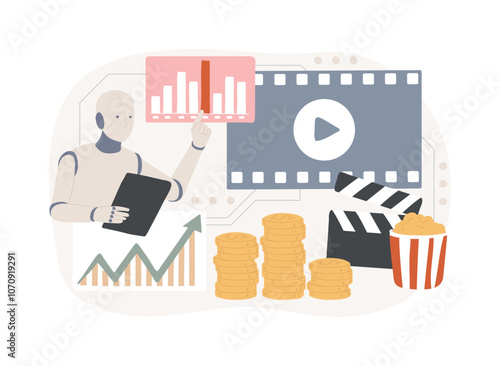 AI-Predictive Box Office Success abstract concept vector illustration.