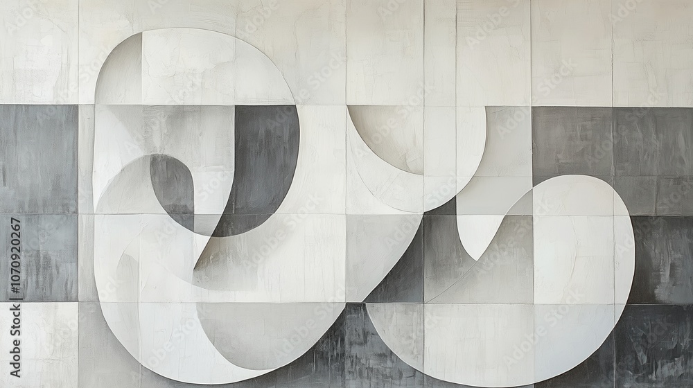 Fototapeta premium Modern Abstract Monochrome Wall Art