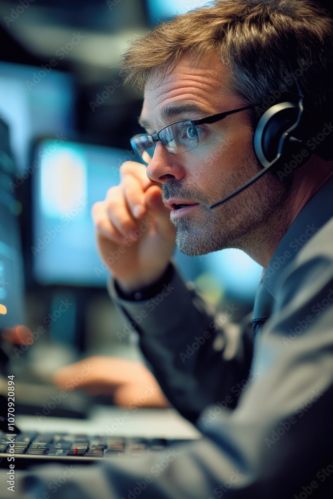 A person using a headset and computer, possibly for gaming or video conferencing A person using a headset and computer, possibly for gaming or video conferencing