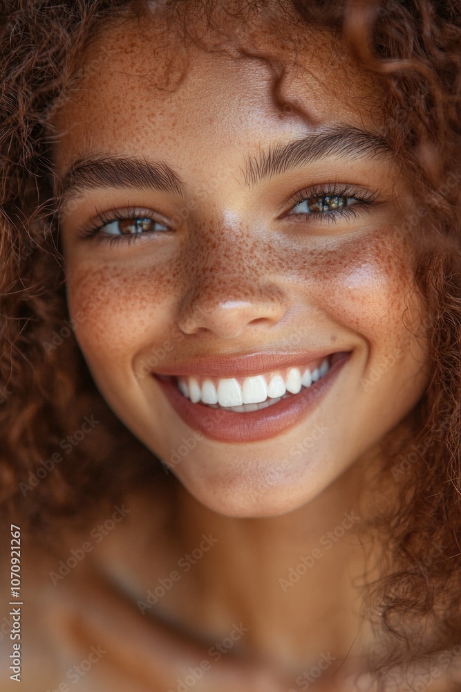 Close-up shot of a woman's face showing freckles, useful for beauty and skincare concepts Close-up shot of a woman's face showing freckles, useful for beauty and skincare concepts