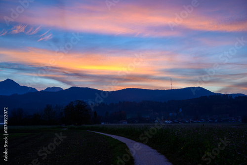 Abendstimmung über dem Rupertiwinkel