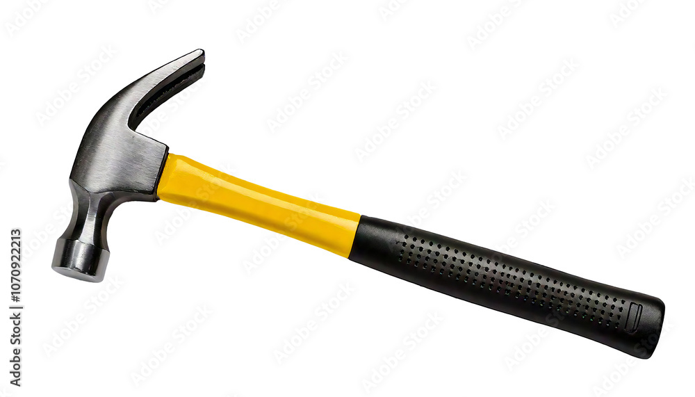 A hammer isolated on a white surface, highlighting its form and craftsmanship effectively A hammer isolated on a white surface, highlighting its form and craftsmanship effectively