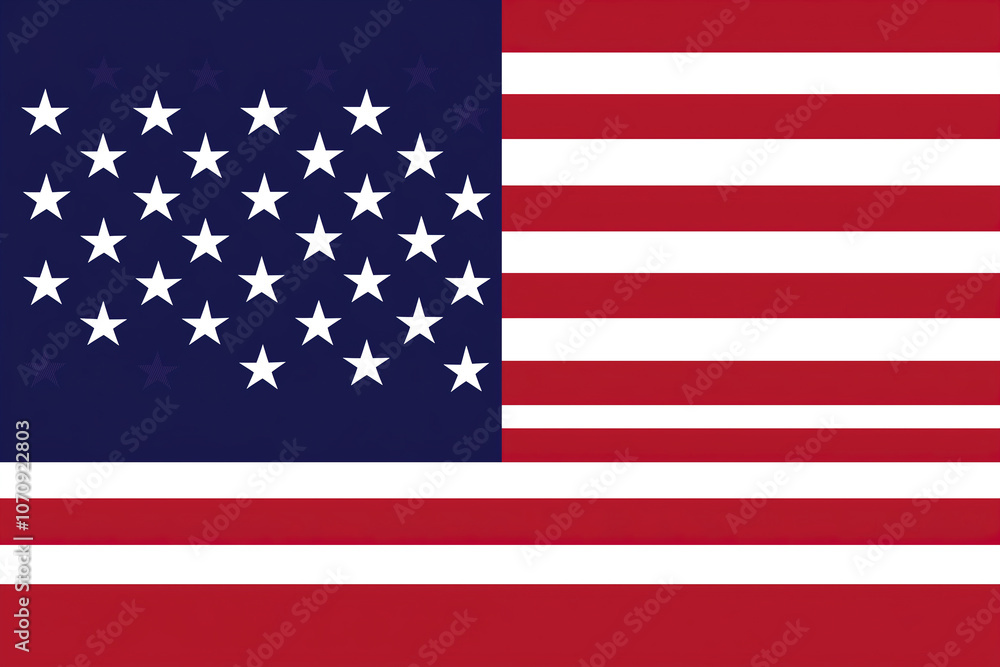 Naklejka premium The American flag waving proudly against a clear blue sky, symbolizing freedom and unity throughout the nation. Generative AI