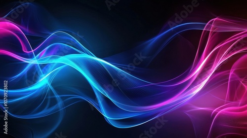 Wallpaper Mural abstract neon background with futuristic lines Torontodigital.ca