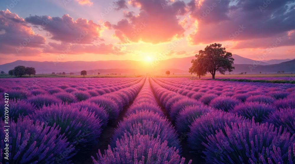 lavender field at sunset lavender field at sunset