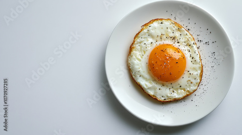 Golden Sunrise: Perfectly Fried Egg from Above