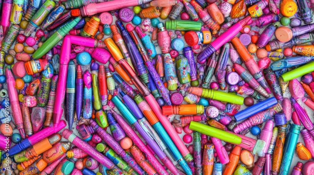 Colorful Collection of Art Supplies and Craft Items Colorful Collection of Art Supplies and Craft Items