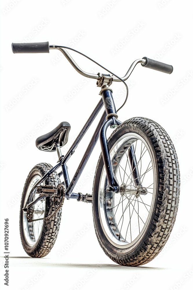 Black bike with thick tires isolated on white. Black bike with thick tires isolated on white.