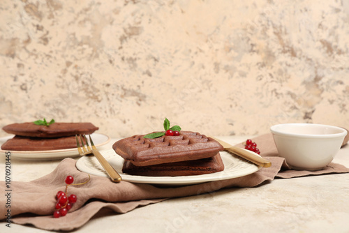 Delicious chocolate waffles...