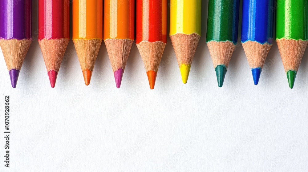 Colorful Pencils Arranged in a Rainbow Pattern Colorful Pencils Arranged in a Rainbow Pattern
